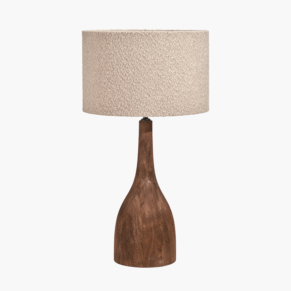 Corella Chocolate Brown Mango Wood Curved Table Lamp - Base Only